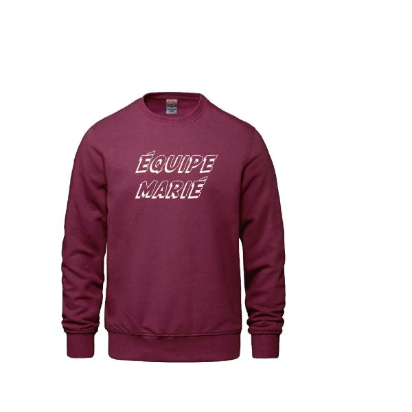 Image de CREW1-Crewneck Équipe marié script carré