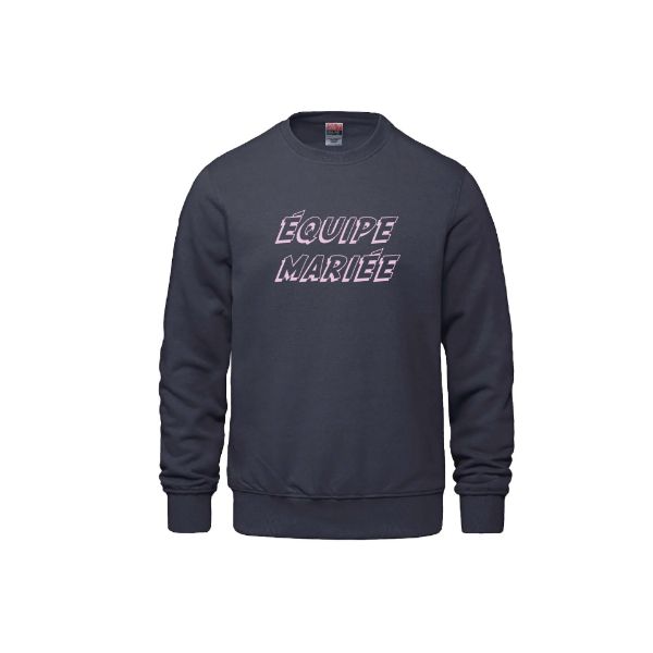 Image de CREW3-Crewneck Équipe mariée script carré 