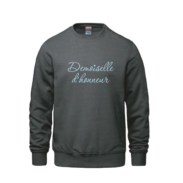 Image de CREW165-Crewneck Demoiselle d'honneur coeur sur le I